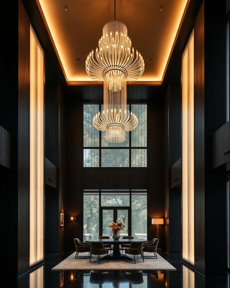 Sculptural chandelier lighting